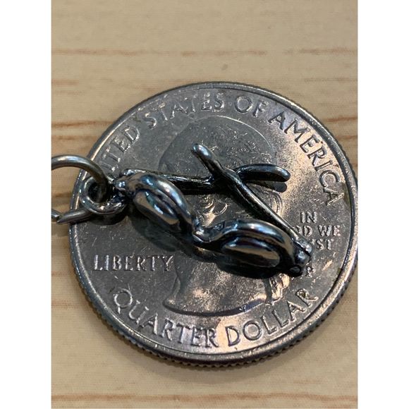 Glasses Sterling Silver Jewelry Charm #eye glasses #sunglasses - Picture 3 of 3
